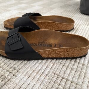 Birkenstock Black and Brown Slide Sandals